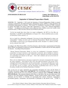 Disaster preparedness / Federal Emergency Management Agency / National Preparedness Month / United States Department of Homeland Security / Disaster / Earthquake / Public safety / Emergency management / Government