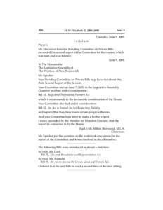 Daily Sitting 51, Thursday, June 9, 2005, Journal of the Legislative Assembly of New Brunswick