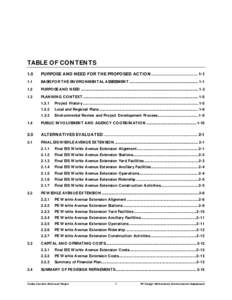 TABLE OF CONTENTS 1.0 PURPOSE AND NEED FOR THE PROPOSED ACTION......................................... 