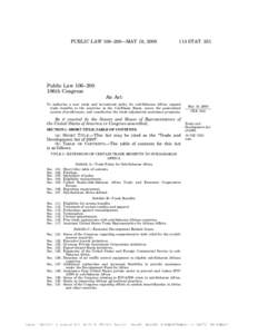 PUBLIC LAW 106–200—MAY 18, STAT. 251 Public Law 106–200 106th Congress