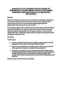 COAG Reform Council / Economics of regulation / Kevin Rudd / Council of Australian Governments / Deregulation / National Transport Commission / Government of Australia / Politics of Australia / Government