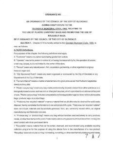 ORDINANCE NO. _ _  AN ORDINANCE OF THE COUNCIL OF THE CITY OF GLENDALE