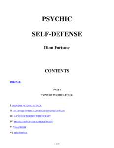 PSYCHIC SELF-DEFENSE Dion Fortune CONTENTS PREFACE