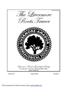 The Livermore Roots Tracer ISSN 0736-802X  Livermore-Amador Genealogical Society