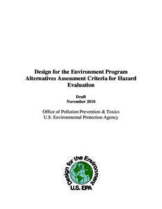 Design for the Environment Program Alternatives Assessment Criteria for Hazard Evaluation (Draft) - November 2010