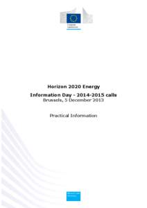 Horizon 2020 Energy Information Day[removed]calls - practical information