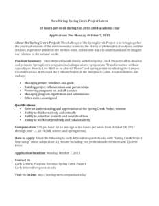 Microsoft Word - Spring Creek Project Internshipdoc