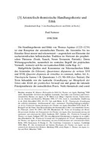 [3] Aristotelisch-thomistische Handlungstheorie und Ethik [Sonderdruck Kap. 3 von Handlungstheorie und Ethik, in Ersch.] Paul Natterer