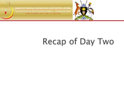 Recap of Day Two  Sessions and Topics Session 6: Opportunities and Challenges of doing business in Fragile and Conflict States (FCS) }