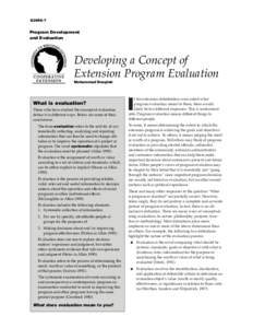 G3658-7  Program Development and Evaluation  Developing a Concept of