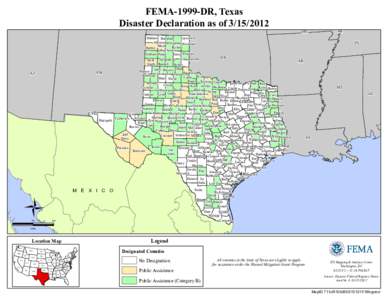 FEMA-1999-DR, Texas Disaster Declaration as of[removed]AZ  M E