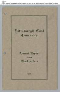 1925, 1925 Folder 8 CONSOL Energy Inc. Mine Maps and Records Collection, [removed], AIS[removed], Archives Service Center, University of Pittsburgh 1925, 1925 Folder 8