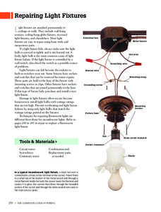 Repairing Light Fixtures  L ight fixtures are attached permanently to ceilings or walls. They include wall-hung