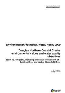 Douglas Northern Coastal Creeks environmental values and water quality objectives