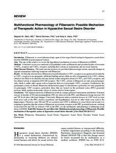 15  REVIEW Multifunctional Pharmacology of Flibanserin: Possible Mechanism of Therapeutic Action in Hypoactive Sexual Desire Disorder jsm_2032