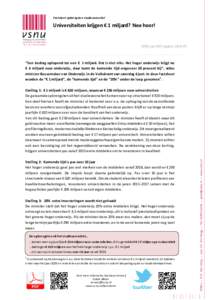 Factsheet opbrengsten studievoorschot  Universiteiten krijgen € 1 miljard? Nee hoor! VSNU, juniupdate)