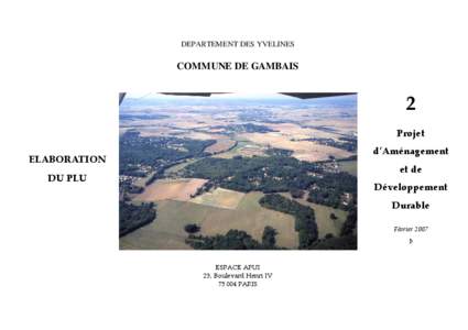 DEPARTEMENT DES YVELINES  COMMUNE DE GAMBAIS 2 Projet