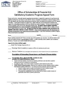 Office of Scholarships & Financial Aid 601 S. College Road Wilmington NCTelephoneFax 