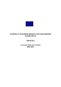 EUROPEAN NEIGHBOURHOOD AND PARTNERSHIP INSTRUMENT - Armenia