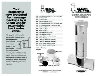 Your property is now protected from sewage backups by a Clean Check®