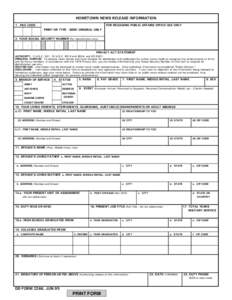 DD Form 2266, Hometown News Release Information, June 1995