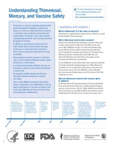 Understanding Thimerosal, Mercury, and Vaccine Safety