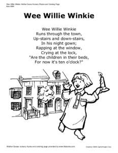 Wee Willie Winkie Nursery Rhyme coloring page