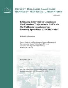 Estimating Policy-Driven Greenhouse Gas Emissions Trajectories in California: The California Greenhouse Gas Inventory Spreadsheet (GHGIS) Model