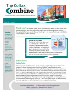 The Colfax  ombine The CDA, City of Colfax , & Colfax Chamber of Commerce Newsletter