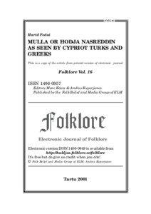 Pakistani literature / Turkish folklore / Turkish literature / Culture / Hodja / Akşehir / Konya / Asia / Arabic literature / Nasreddin