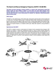 The Search and Rescue Interagency Frequency (SAR-IF)  149