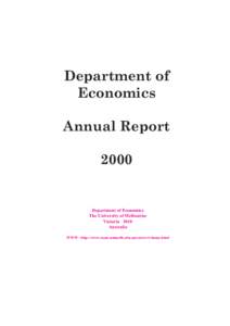 Department of Economics Annual Report[removed]Department of Economics