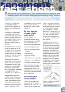 tenement fact sheet 6	 Solar water heating, photovoltaics, heat recovery ventilation, domestic wind  turbines, ground and air source heat pumps and community energy solutions