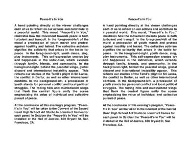 Peace-Itʼs In You  Peace-Itʼs In You A hand pointing directly at the viewer challenges each of us to reflect on our actions and contribute to