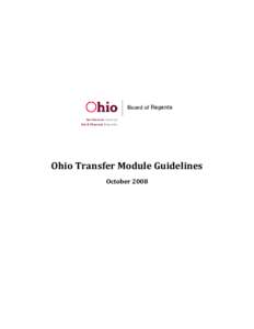 Ohio Transfer Module Guidelines October 2008 Mathematics, Statistics and Logic 1) The course directly emphasizes at least one of the learning outcomes for the Transfer Module. Which of these learning outcomes are addres