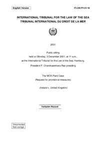 International Tribunal for the Law of the Sea / Law / Tafsir Malick Ndiaye / Tribunal / P. Chandrasekhara Rao