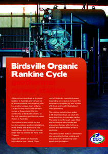 Birdsville Organic Rankine Cycle geothermal power station A town often described as the most isolated in Australia and famous for