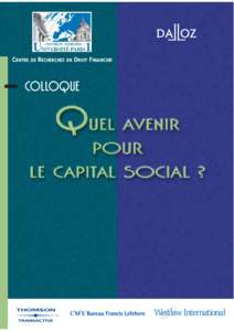 Colloque "Quel avenir pour le Capital Social ?"