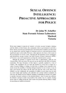 Sexual offence intelligence : proactive approaches for police