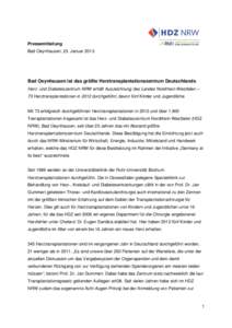 Pressemitteilung Bad Oeynhausen, 23. Januar 2013