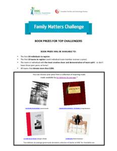 BOOK PRIZES FOR TOP CHALLENGERS  BOOK PRIZES WILL BE AVAILABLE TO:   