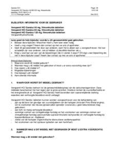 Sandoz B.V. Verapamil HCl Sandozmg, filmomhulde tabletten; RVG3 Package Leaflet  Page 1/8