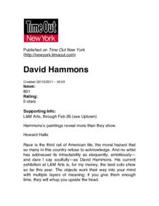 Published on Time Out New York (http://newyork.timeout.com) David Hammons Created:05