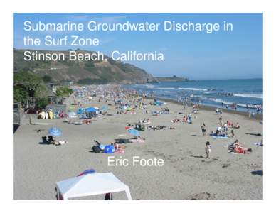 Submarine Groundwater Discharge in the Surf Zone Stinson Beach, California Eric Foote