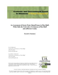 An Assessment of Storm Water Runoff Issues  in Pine Bluff, White Hall, the University of Arkansas at Pine Bluff and Jefferson County