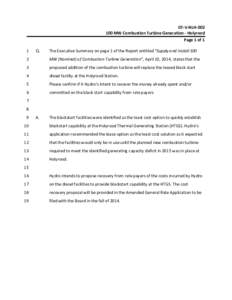 GT‐V‐NLH‐002  100 MW Combustion Turbine Generation ‐ Holyrood  Page 1 of 1  1   Q. 