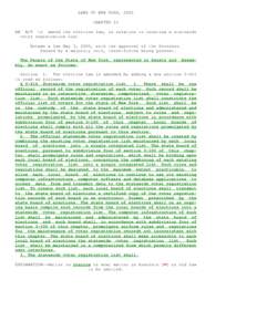 LAWS OF NEW YORK, 2005 CHAPTER 24 AN ACT to amend the election law, in relation to creating a statewide voter registration list