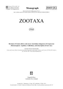 Revision of Goniocolletes and seven Australian subgenera of Leioproctus (Hymenoptera: Apoidea: Colletidae), and description of new taxa