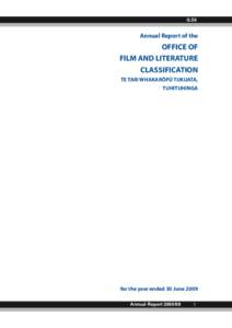 G.58  Annual Report of the OFFICE OF FILM AND LITERATURE