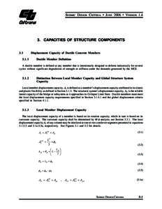 SEISMIC DESIGN CRITERIA • JUNE 2006 • VERSION[removed]CAPACITIES OF STRUCTURE COMPONENTS 3.1